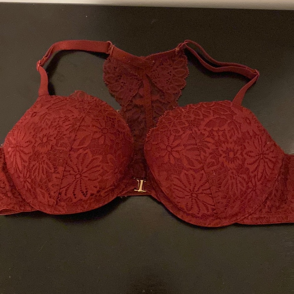 Red racerback bra